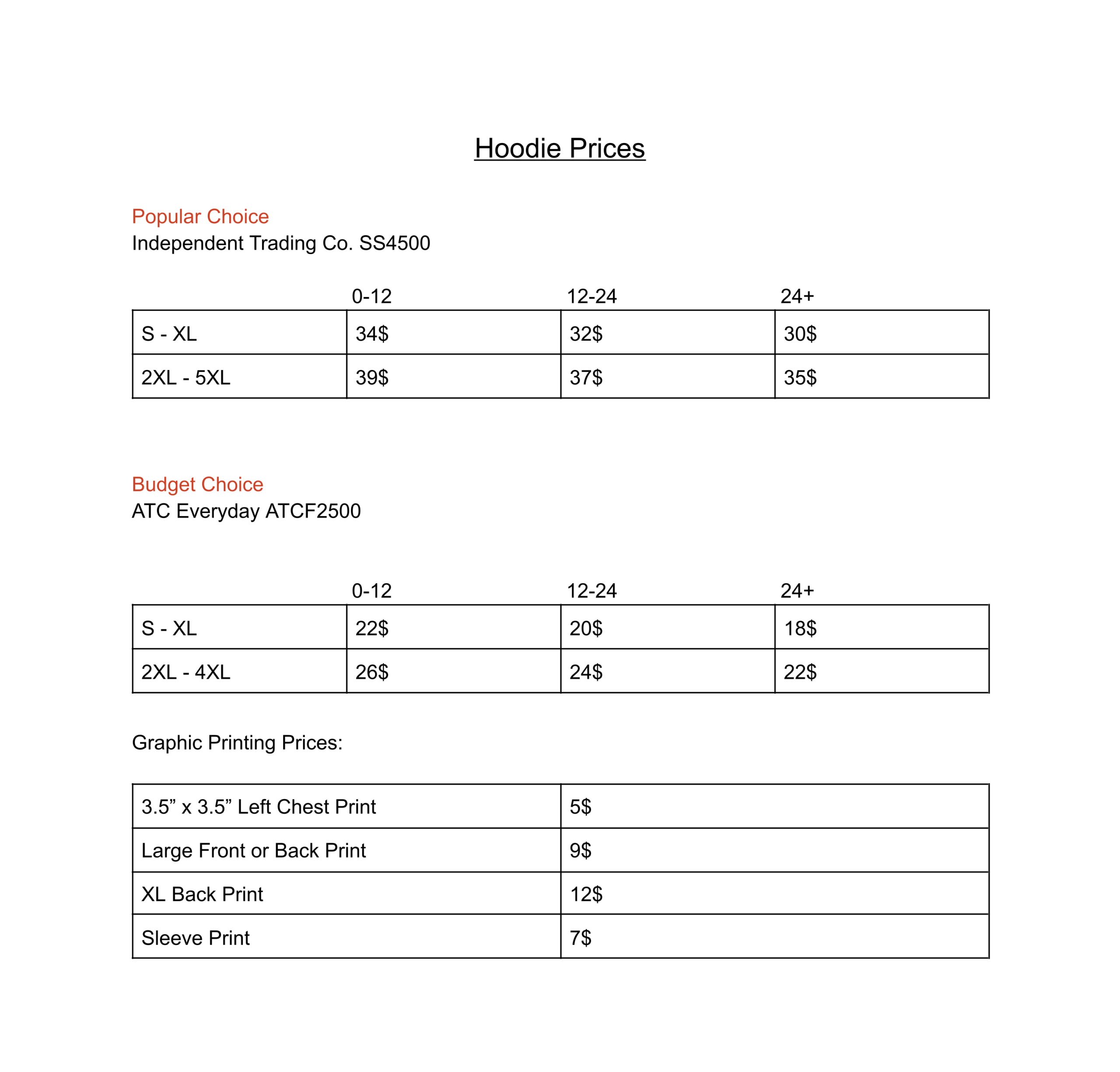 hoodie prices